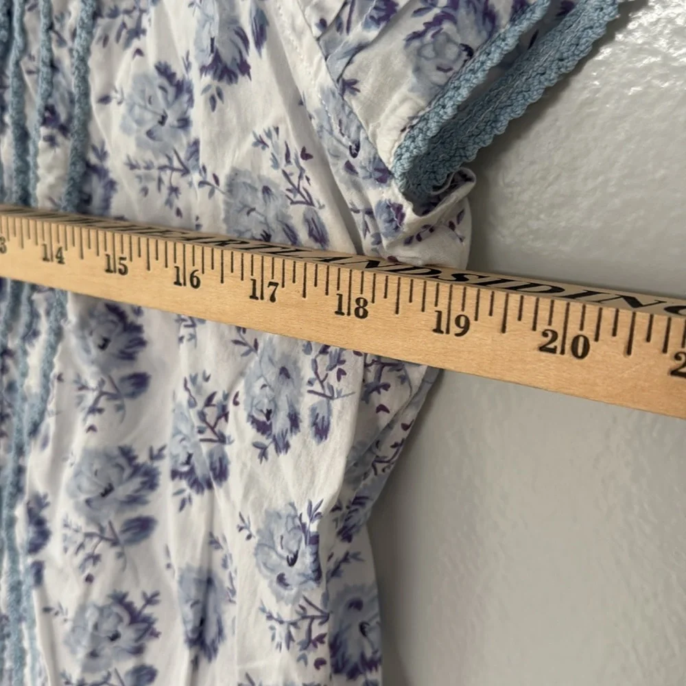 April Cornell Women's Button Down Top Cottage core Prairie Summer Cotton Size L - Picture 4 of 7